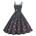 thumbnail image 2 of LWavelet 2026 Valentine's Wrap Maxi Heart Dress, Women's Romantic Rose Print Sleeveless Flowy A Line Casual Sundresses Navy M, 2 of 4