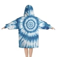 thumbnail image 2 of Blue Tie Dye Mandala Pattern Blanket Hoodies for Kids 6-13YR Oversize Wearable Blanket Hoodies for Boys Girls Teens, 2 of 7