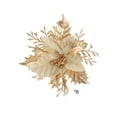 thumbnail image 2 of Anhility 6Pcs Artificial Christmas Poinsettia Flower Decoration 5.9" Christmas Tree Hanging Decorations for Xmas Wedding Holiday Party Wreath Floral DIY Crafts (Gold), 2 of 6