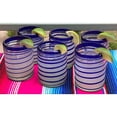 thumbnail image 3 of Hand Blown Drinking Glasses – Set of 6 Tumbler Glasses with Blue Spiral Design 10 oz., 3 of 4