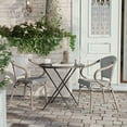 thumbnail image 3 of Flash Furniture Marseille Indoor/Outdoor French Bistro Stacking Chair w/ Arms Black/White/Lt Natural, 3 of 16