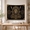 thumbnail image 5 of Fierce Bear Head with Gold Art on Black Background, Mystical Dark Academia for Viking Art Fans, Norse Knotwork Decor, Housewarming Gift Tapestry Wall Hanging for Bedroom and Living Room, 5 of 7