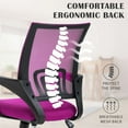 thumbnail image 3 of YRLLENSDAN Mesh Office Chair with Lumbar Support and Armrest, Comfortable Desk Chairs with Wheel, Home Swivel Chair with Adjustable Height and Tilt, Pink, 3 of 7