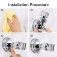 thumbnail image 4 of OUSITAID Uniersal Adjustable Hand Shower Holder Suction Cup Holder Full Plating Shower Rail Head Holder Bathroom Bracket Stable Rotation System, 4 of 11