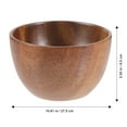 thumbnail image 4 of AURARMLET Bol de Service à Riz Rond en Bois Blanc 1Ensemble pour Usage Familial à Domicile, 4 of 5