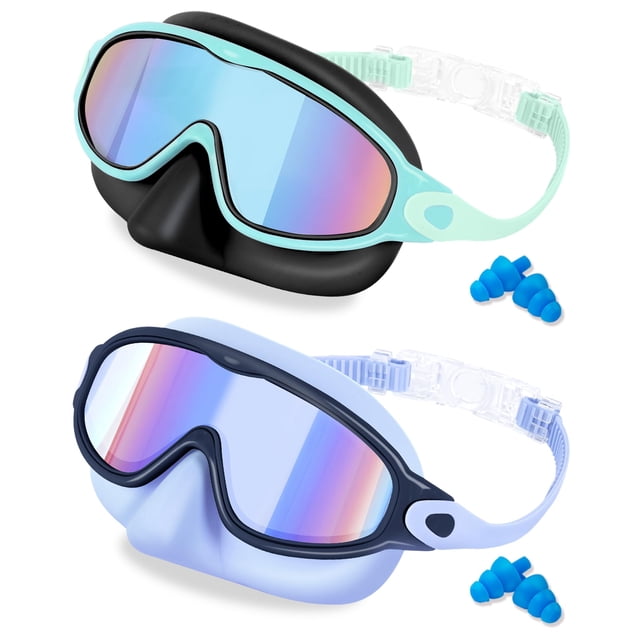 Gafas de natación Keary Kids con cubierta nasal de 4 a 14 años, antivaho