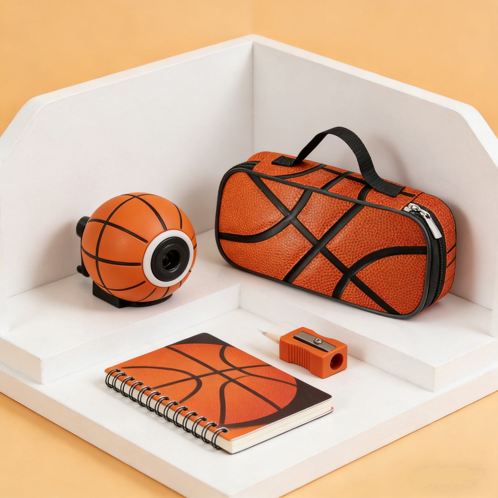 Lunxisen 4 Pcs Sports Ball Pencil Case Creative Storage Organizer Pouch for Students Large Capacity Handheld Stationery Case(24x11x6cm)