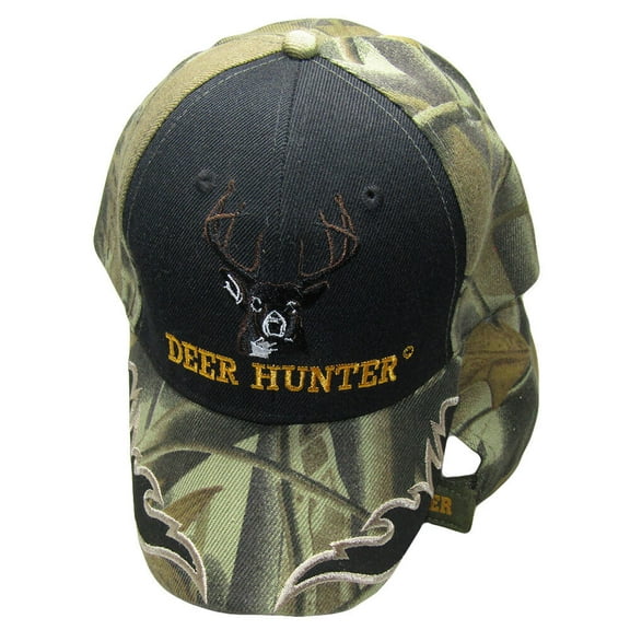 Deer Hunter Black Front Camouflage Camo Embroidered Cap Hat CAP902A (TOPW)