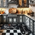 thumbnail image 2 of Spooky Skeleton Spider Bone Black Halloween Kitchen Rugs Set of 2 Non Skid Kitchen Floor Rug and Mat Kitchen Rug Area Mat Carpets for Seasonal Floor Decor 17"x47"+17"x30", 2 of 6