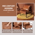 thumbnail image 4 of Upholstered Living Room Chair with Back Seat Cushions Metal Frame 265 lb Capacity, 4 of 13