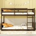 thumbnail image 2 of Aukfa Bunk Bed Twin over Twin, Heavy Duty Wood Bed Frame for Home/Dorm/Apartment, Brown, 2 of 8