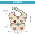 thumbnail image 4 of Susaid Heart Polka Dot Print Bibs for Babies Toddlers Adjustable Waterproof Free Soft Durable Bibs for eating with Large Pocket Food Catcher, 4 of 8