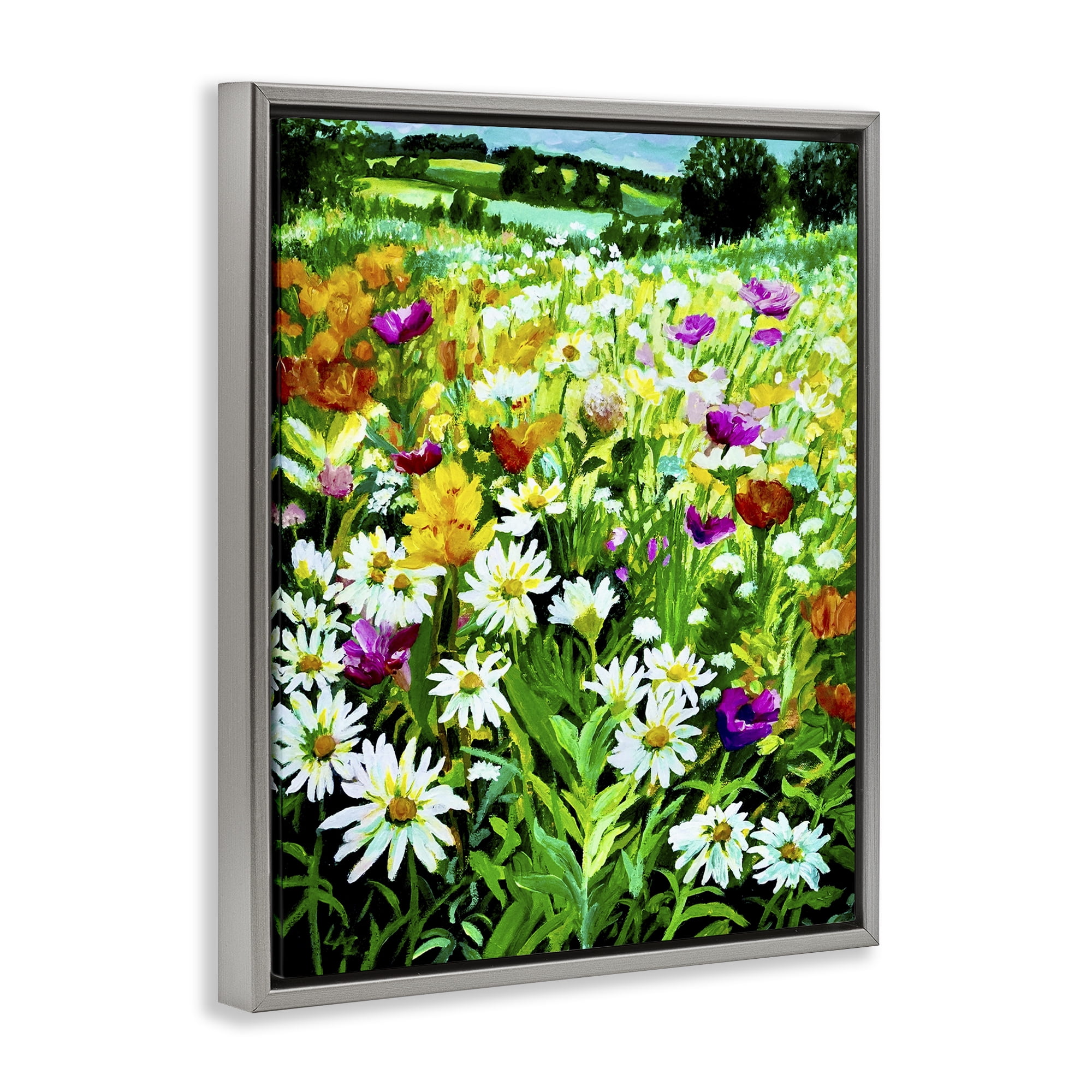 Stupell Industries Hillside Fusion Meadow Gray Framed Floater Canvas Wall Art, design by Lee Ann Zirbes