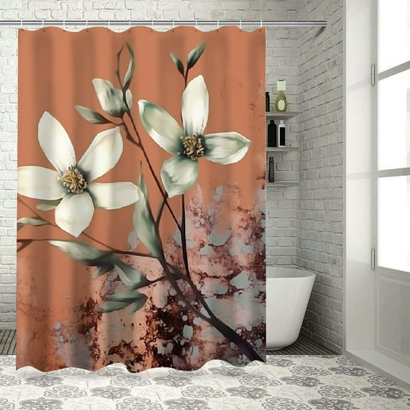 PRATYUS Flowers Shower Curtains with Hooks for Chic Elegant Bathroom Decor 100% Polyester Washable Shower Curtain 36"x72
