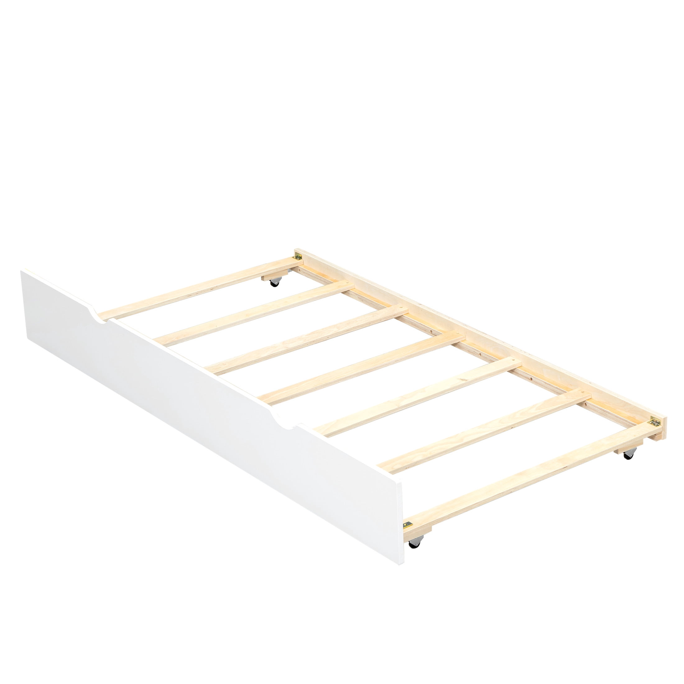 Noble House Ladd Twin Daybed with Storage Shelves and Twin Trundle, USB Charging Station, Pine Wood Frame, White