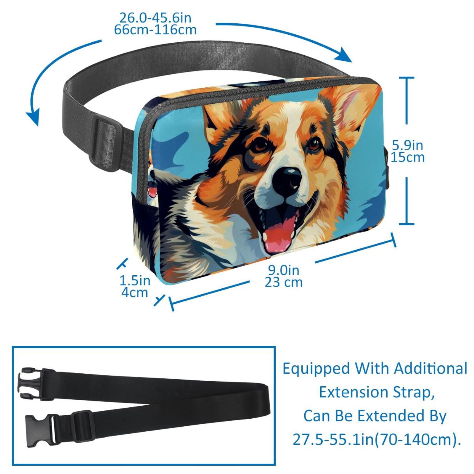 Dog Lightweight Adjustable Running Belt Bag Fanny Pack Waist Pack with Extension Strap Unisex