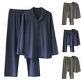 thumbnail image 4 of FAWUUDO Men's Cotton Gauze Pajama Set Lightweight Long Sleeve Sleepwear Spring Fall Lounge Set, 4 of 4