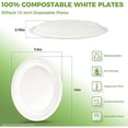 thumbnail image 2 of 10 Inch, Compostable Disposable Plates, Oval Shape - Sugarcane Bagasse Paper Plates, Biodegradable Plates, 2 of 8