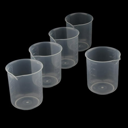 

5 Pcs 500ml Clear Graduated Measuring Cup Beaker Jug Container School Kitchen Liquid Food Oil Measurement