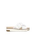 thumbnail image 1 of SAM EDELMAN Womens White 1" Platform Ruched Padded Aida Round Toe Wedge Slip On Leather Slide Sandals 6 M, 1 of 3