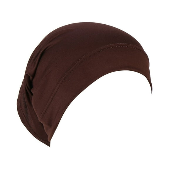Turban Hat Solid Color Stretchy Lady Smooth Breathable Under Scarf for Daily Wear