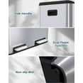 thumbnail image 6 of Pirecart 16 Gallon Dual Trash Can Stainless Steel Step Garbage Can Rubbish Bin with Soft-Close Lid, Built-in Filter Boxes, 6 of 9