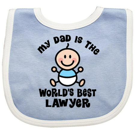 Inktastic Dad Is Worlds Best Lawyer Baby Bib My The Fathers Day Stick Figure Boy Childs Gift Occupation Future Dads Career Job Clothing Infant (Best Upcoming Jobs Future)
