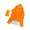 thumbnail image 5 of Segolike Rain Poncho Emergency Waterproof Pullover with Hood and Drawstring Raincoat Jacket for Backpacking Hiking Fishing Outdoor Men Orange, 5 of 8