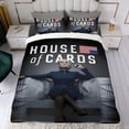 thumbnail image 4 of Casa de Cartas Conjunto de sábanas temático, trío de piezas, cómodo y amigable con la piel, diseño único, regalo de decoración para el hogar para familiares, amigos y fans,140cm *210cm, 4 of 6