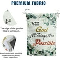 thumbnail image 3 of Christian Garden Flag Spring Summer Eucalyptus Leaves Yard Flag Religious Garden Flags Inspirational with God All Things Are Possible Flags for Outside 12x18 Double Sided, 3 of 6