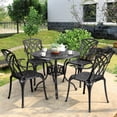 thumbnail image 5 of Topbuy 5-Piece Cast Aluminum Patio Dining Set Outdoor Conversation Set with 4 Chairs & Table, 5 of 5