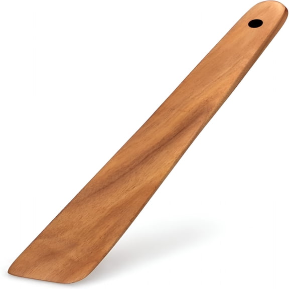 ACDANC 12 Inch Teak Wood Spatula for Cooking Non Toxic Kitchen Utensil Scraper Kitchen Tools Flat Wooden Egg Flipper Spatulas Turner Cooking Spoon Bamboo Spatula Turner Cast Iron Sourdough Stirrer
