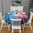 thumbnail image 2 of Colorful Burst Pattern Round Tablecloth 60"x60",Wrinkle Wipeable Table Cloth for Kitchen Dining Room Picnic Patio Party, 2 of 6
