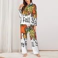 thumbnail image 2 of Honeii It'S Fall Y'All Print Women's Pajama Sets Long Sleeve Button Down Sleepwear Nightwear Soft Pjs Lounge Sets 2PCS-, 2 of 7