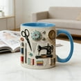 thumbnail image 2 of Lilixerw Ceramic Coffee Mug for with Sewing Theme Design,Unique Seamstress Gifts Cup,Machine Wash Safe&Microwave Safe,Holiday&Birthday Gift for Sewing Lovers,14oz,White, 2 of 6
