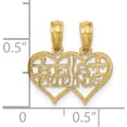 thumbnail image 3 of 14K Yellow Gold Polished 2 Piece Break Apart Best Friends Hearts Pendant (15 X 15.7) Made In United States k9757, 3 of 5