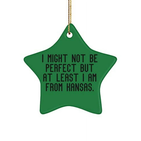 Unique Kansas Star Ornament, I Might Not Be Perfect but at Least I am from Kansas., Present for , Sarcastic from