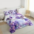 thumbnail image 2 of jejeloiu Purple Hummingbird Bedding Comforter Set,Country Floral Flower Twin Comforter Sets,Ink Painting Aesthetic Bedding Set For Girls,Ultra Soft Home Decor Reversible,2-Piece, 2 of 8