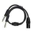 thumbnail image 2 of XLR Male to 1/4 Male TRS to XLR 3 Pin Cable, TRS to Dual XLR Male Y Splitter Stereo Cable Balanced 6.35mm Plug to 3 Pin XLR Male 6.35mm to 2 XLR Patch Cable, 2 of 7
