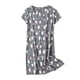 thumbnail image 1 of Gibobby Pijamas para mujer Camisón de algodón para mujer, ropa de dormir, camisa de manga corta, vestido de dormir con estampado informal(Gris oscuro,XL), 1 of 4