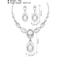 thumbnail image 3 of ATTOE ATTOE Necklace Jewelry Suit Set Simple Exquisite Water Drop Necklace Ear Rings Two Pieces of Bride Marriage Accessories (Color : A), 3 of 3