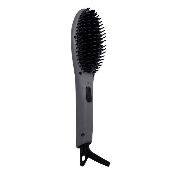 Relaxus Beauty Mini Brush Out Ceramic Straightening Ionic Brush with Dual Voltage, Graphite