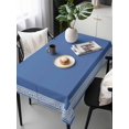 thumbnail image 6 of Dark Blue Greek Key Table Cloth, Geometric Greece Ancient Farmhouse Geo Waterproof Tablecloth for Rectangle Tables, Reusable Washable Fabric Table Cover for Restaurant Kitchen Dining Tables 60"x120", 6 of 6