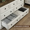 thumbnail image 6 of VVFLU Farmhouse 7 Drawer Dresser for Bedroom, 53.9" Wide Wood Rustic Chest of Drawers for Bedroom, Storage Dressers Clothes Organizer for Closet, Living Room, Hallway, Dining Room, 6 of 9
