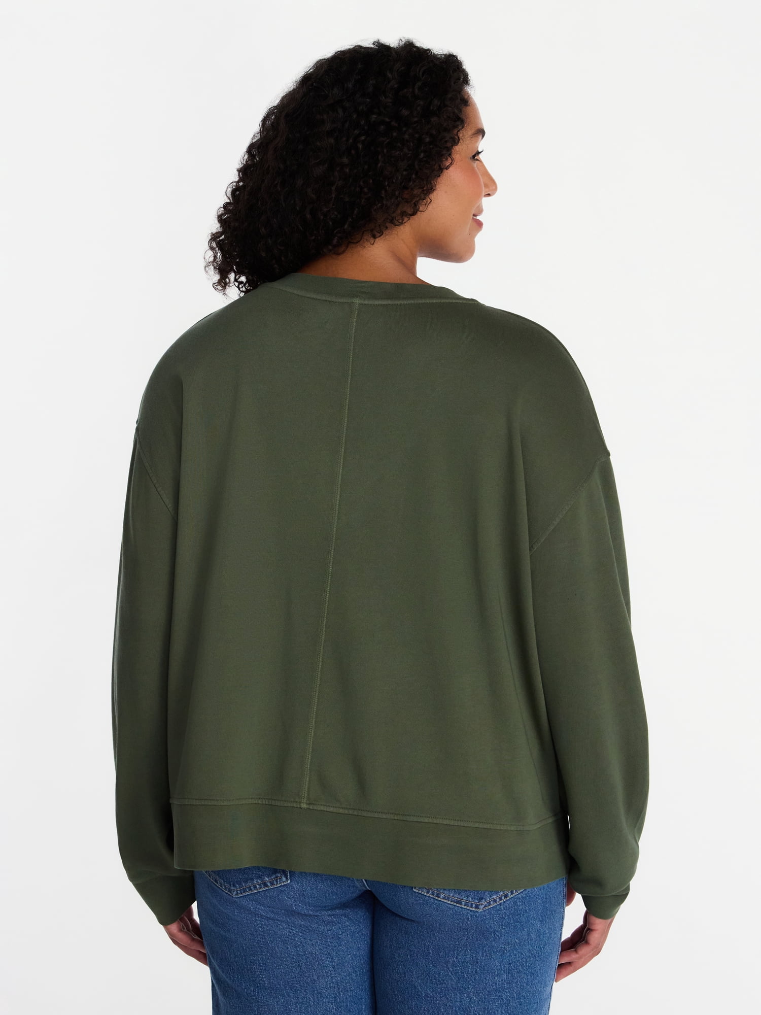 Terra & Sky Women's Plus V-Neck Sweatshirt, Sizes 0X-5X