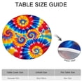 thumbnail image 6 of Colorful Tie Dye Multi Spiral Pattern Round Fitted Tablecloth with Elastic Edge,Dining Table Cover Waterproof,Outdoor Round Tablecloth for Camping,Dining,Indoor and Outdoor, 6 of 7