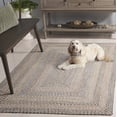 thumbnail image 6 of SAFAVIEH Braided Baxter Striped Machine Washable Reversible Area Rug, Beige/Light Grey, 3' x 5' Oval, 6 of 21