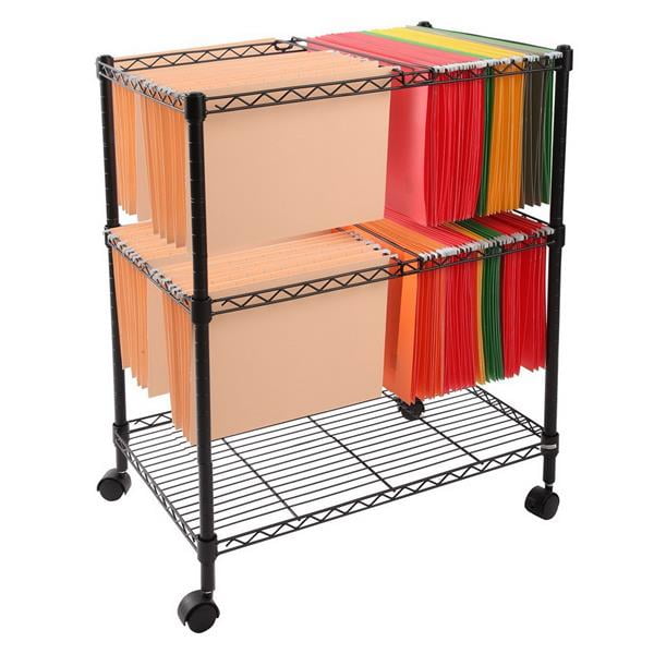 Two Tier Metal Rolling Mobile File Cart Shopping Cart Jumbo Basket Rolling Utility Trolley Handle For Letter Legal Size Office Supplies Walmart Com Walmart Com