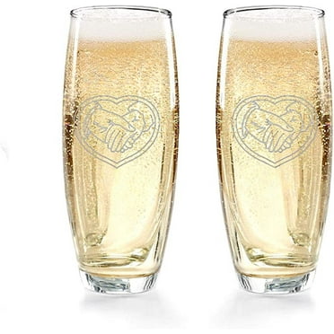 Gifts Infinity® Wedding Champagne Flutes Set of 2 Toasting Glasses (Dove)