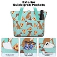 thumbnail image 2 of Tote Bag for Women - Boxer Dog Pitbull Terriers Dog and Pizza Shoulder Bag - Large Utility Work Duffle Bag with Zipper Handbag for Travel, Work, Sprots, 2 of 5